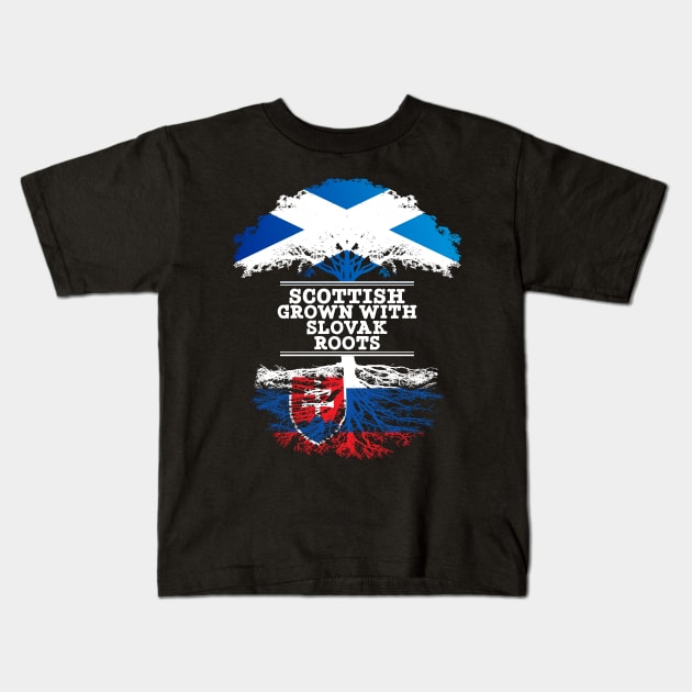 Scottish Grown With Slovak Roots - Gift for Slovak With Roots From Slovakia Kids T-Shirt by Country Flags